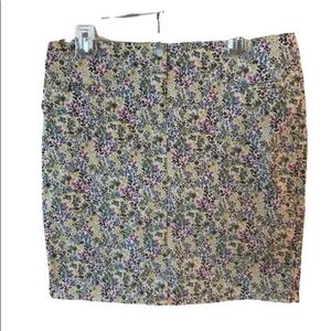 J Jill live in chino floral skirt 10 petite new